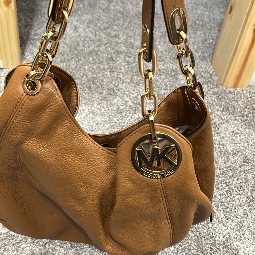 Michael Kors Brown Leather Shoulder Bag